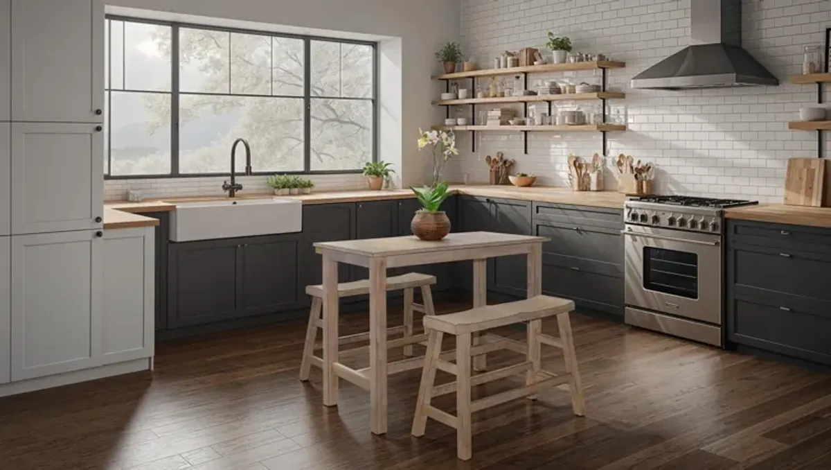 Captiva Beach Pebble Table with 2 Benches