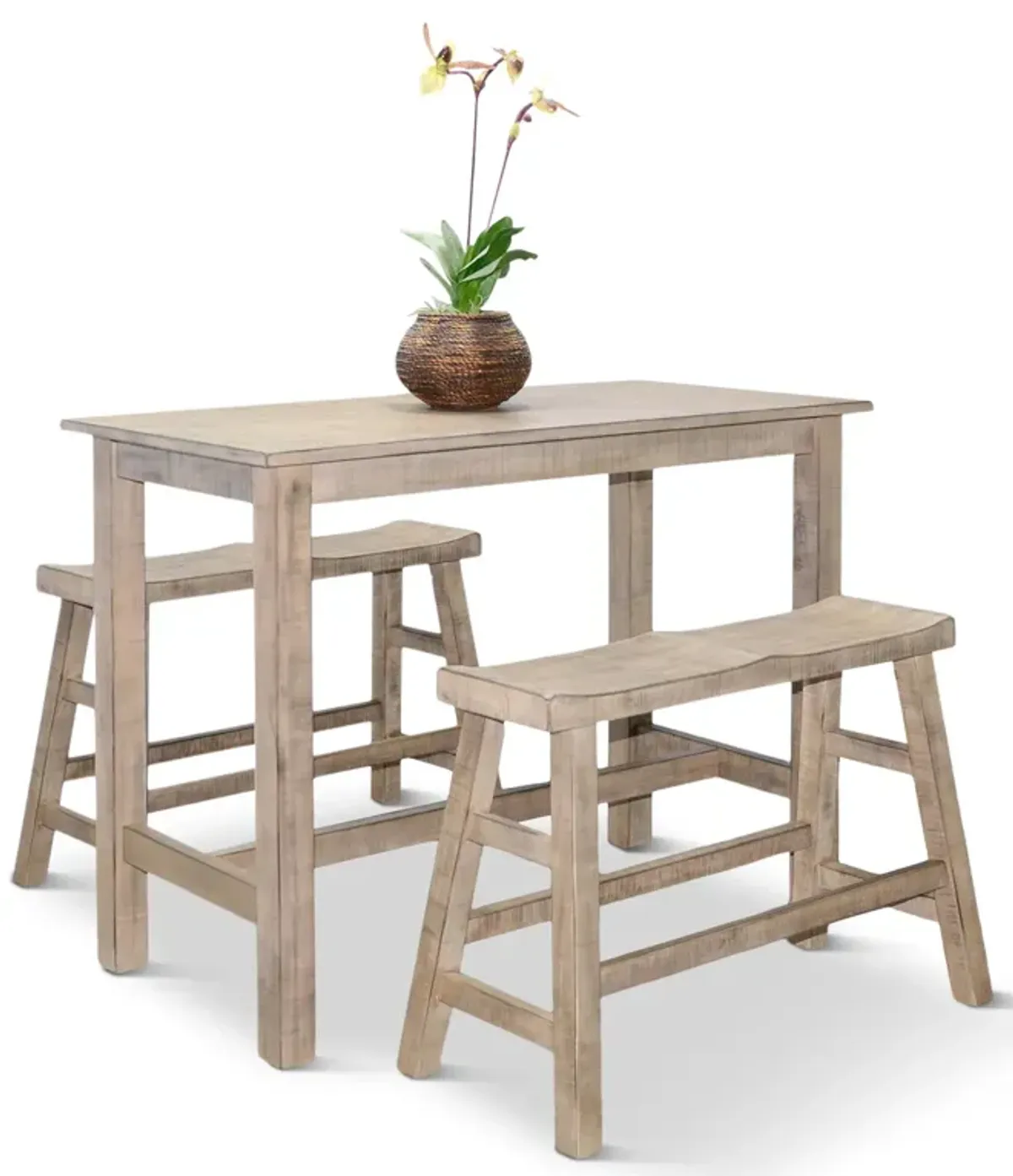 Captiva Beach Counter Table with 2 Counter Benches