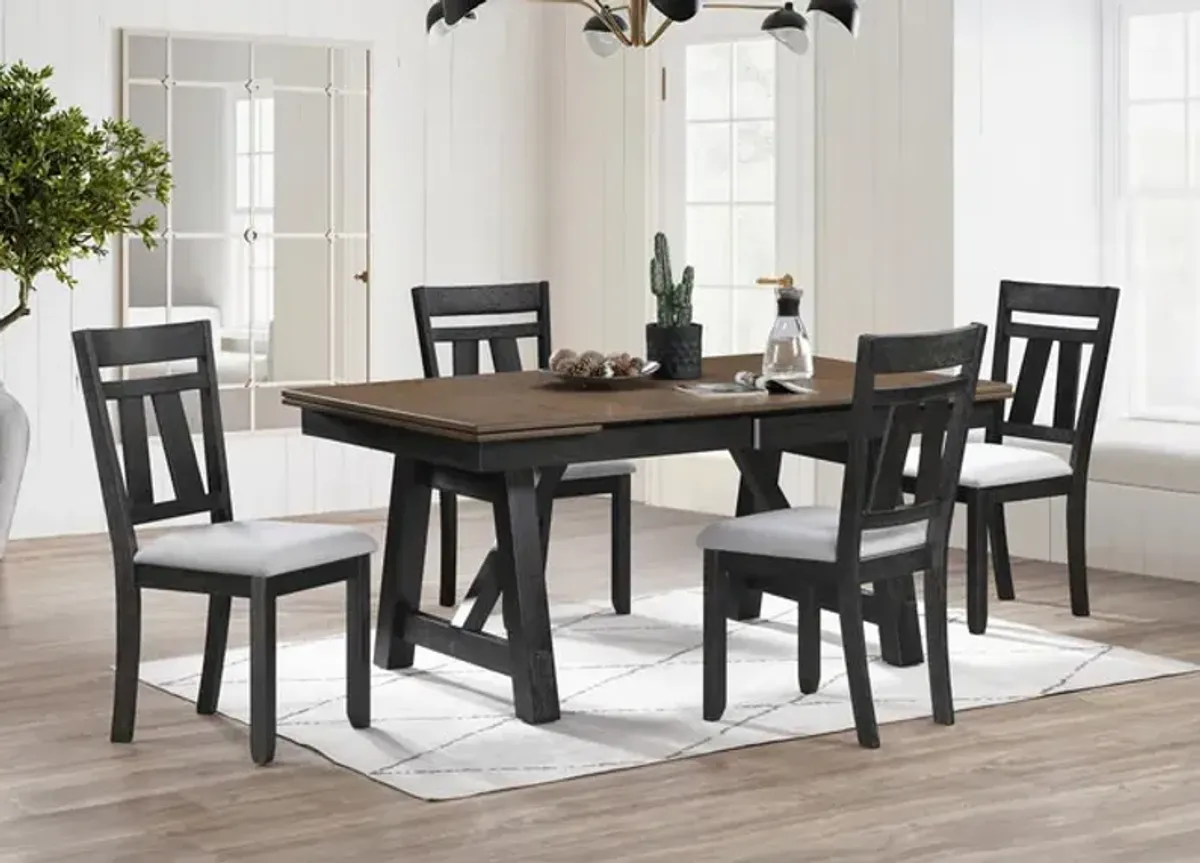 Maribelle Black Extension Table With 4 Chairs