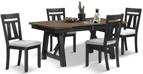 Maribelle Black Extension Table With 4 Chairs