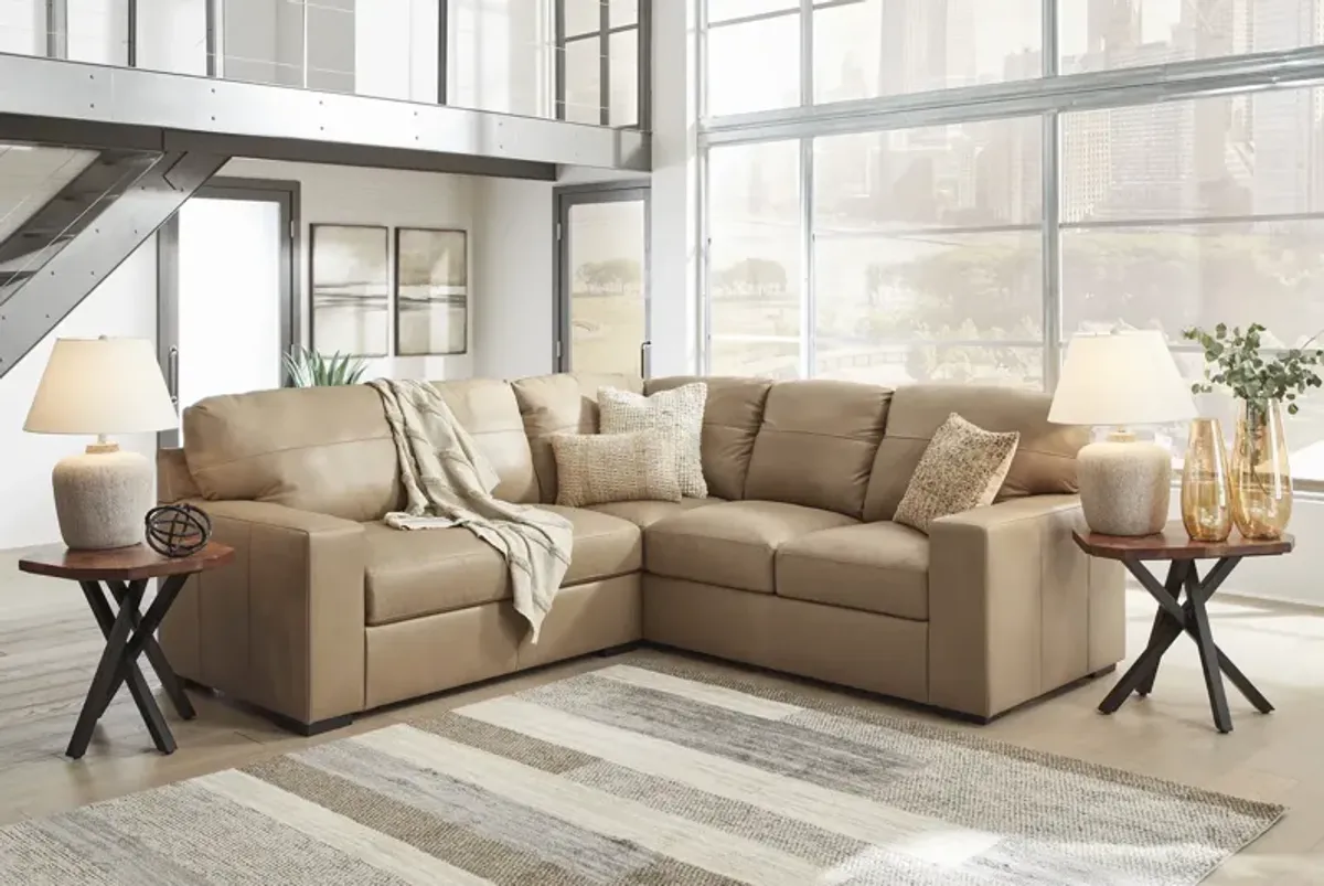 Naveen 2 Piece Leather Sectional - Left Loveseat