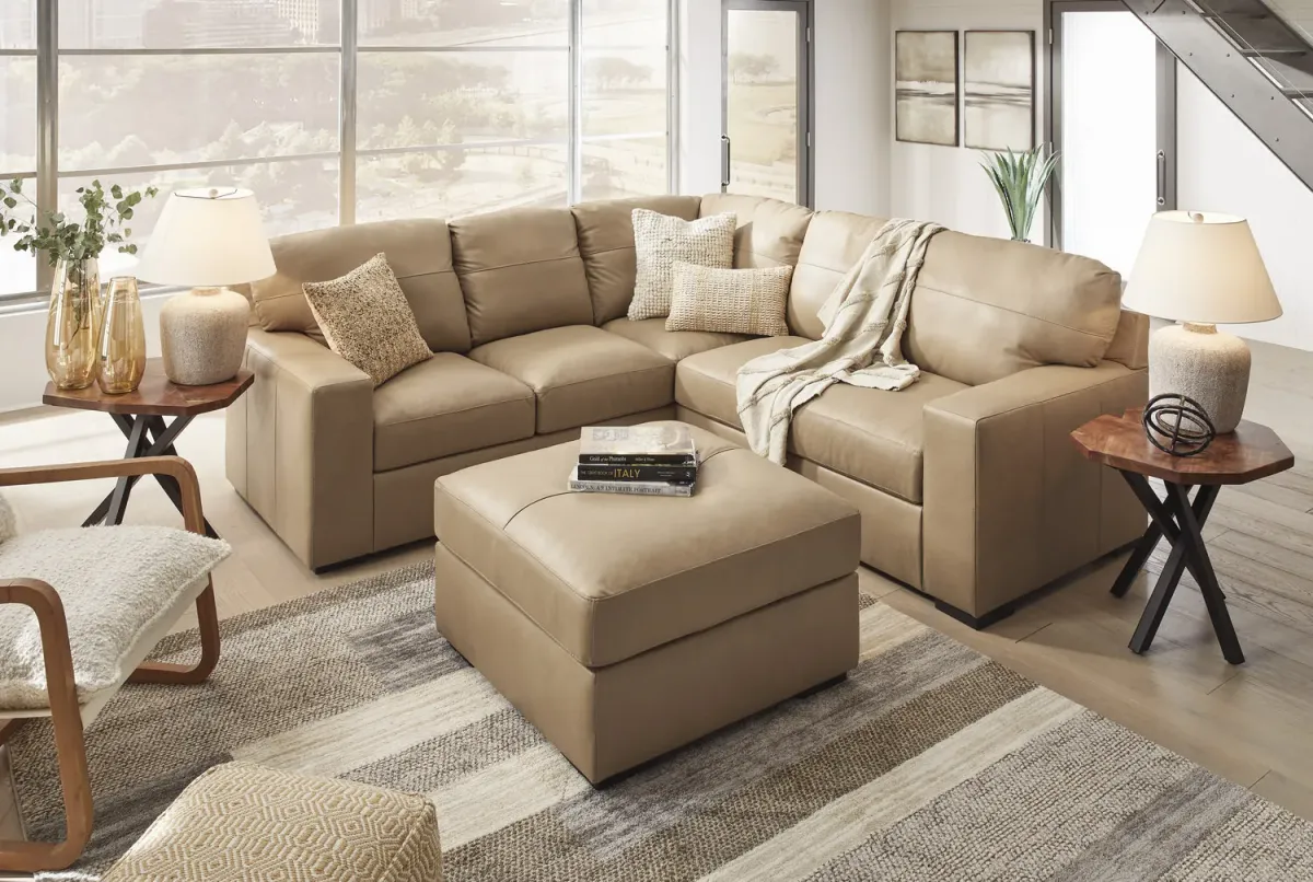 Naveen 2 Piece Leather Sectional - Right Loveseat