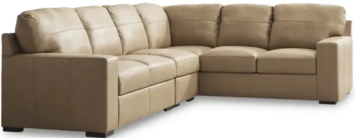 Naveen 3 Piece Leather Sectional - Left Loveseat