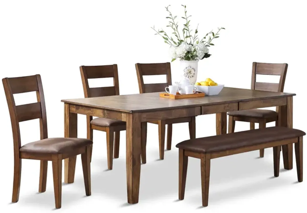 Camden Dining Table With 4 Dining Chair And Bench