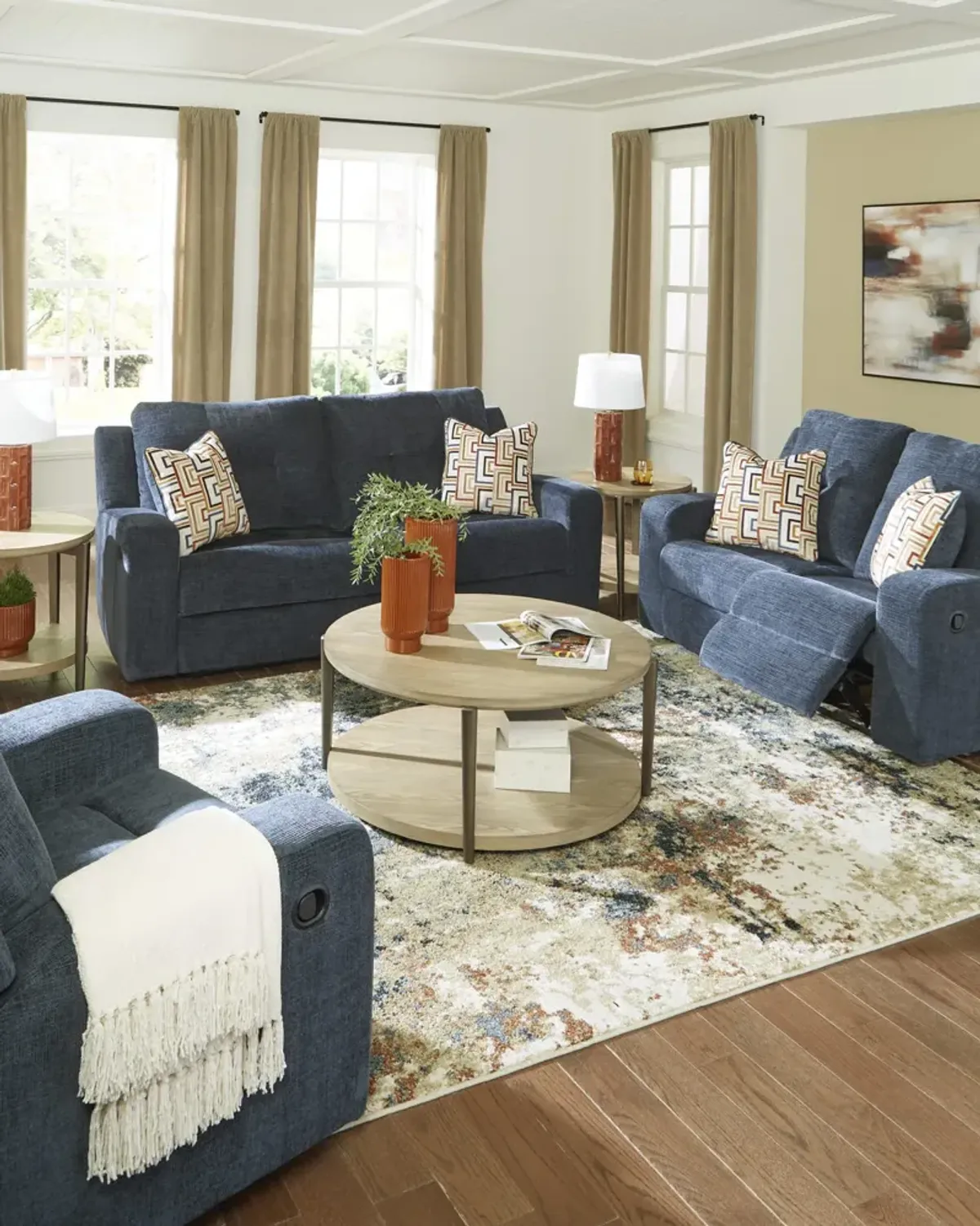 Malone Reclining Sofa And Loveseat - Ink