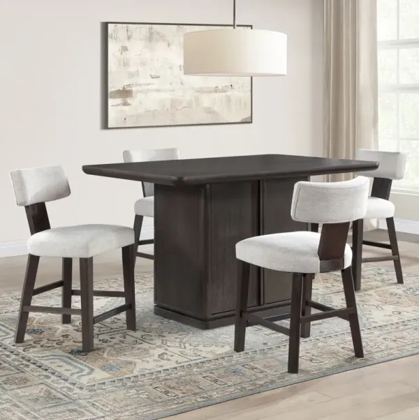 Chicago Storage Counter Table With 4 Stools