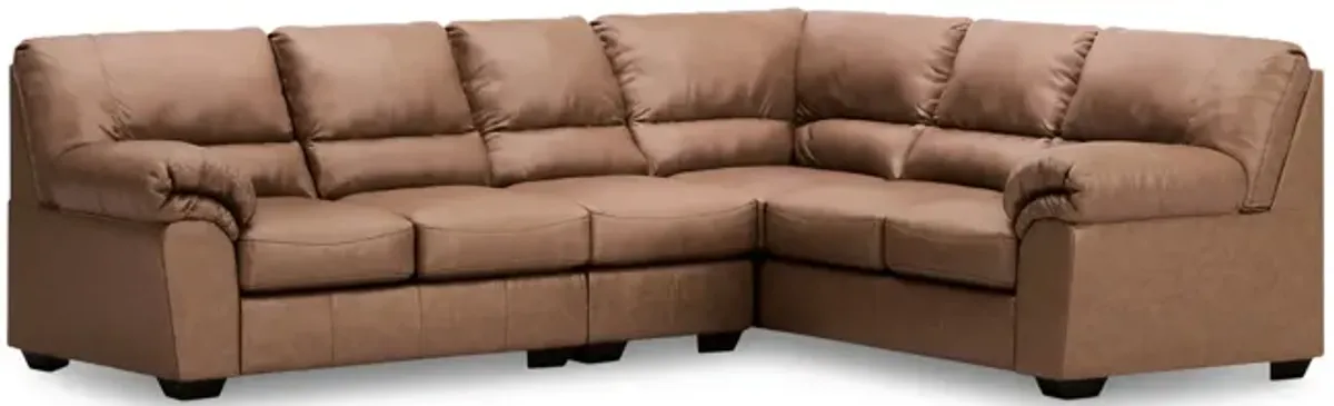Zola 3 Piece Sectional with Left Loveseat - Caramel