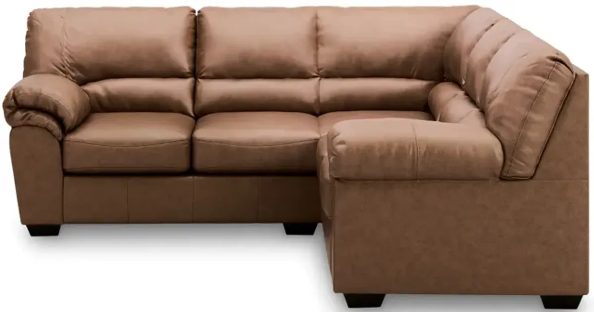 Zola 2 Piece Sectional with Left Loveseat - Caramel
