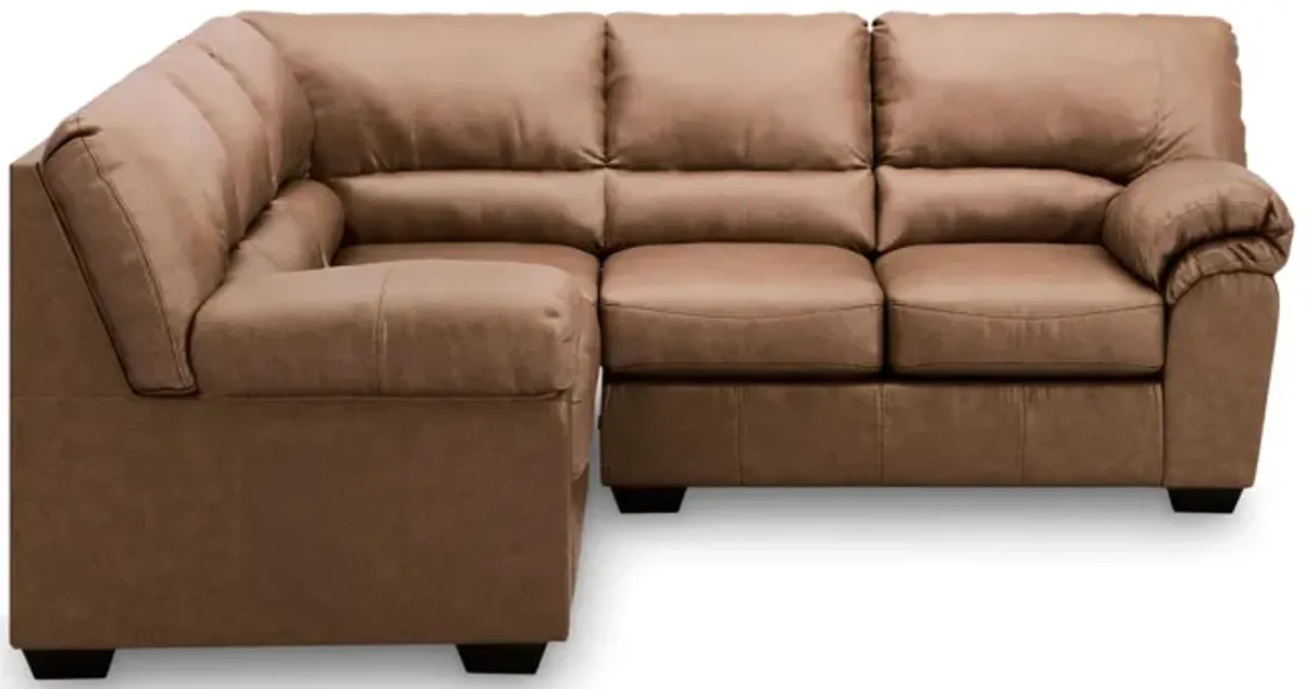 Zola 2 Piece Sectional with Right Loveseat - Caramel