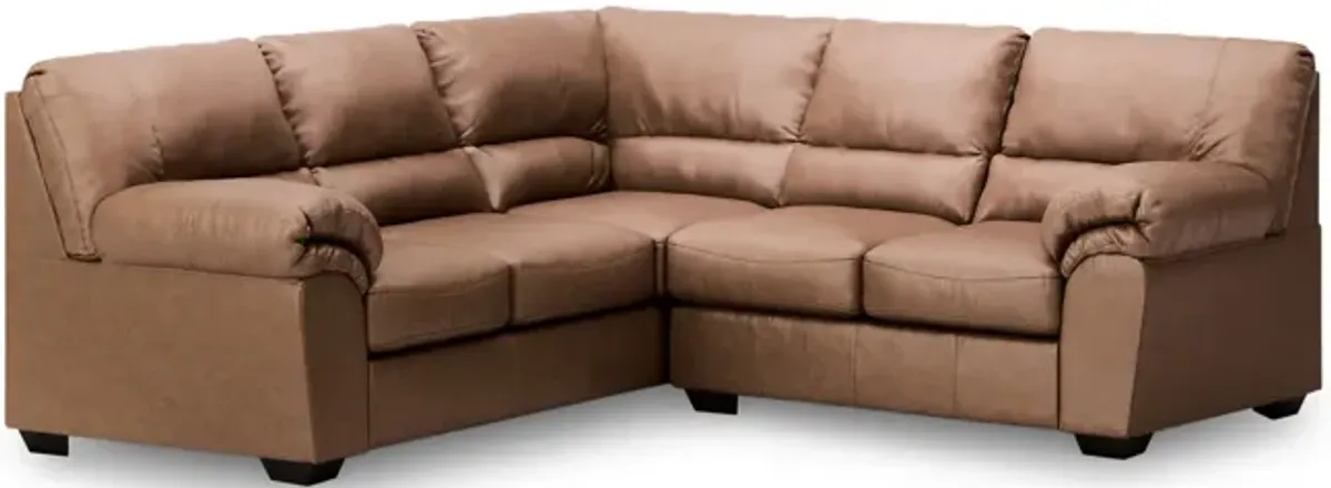 Zola 2 Piece Sectional with Right Loveseat - Caramel