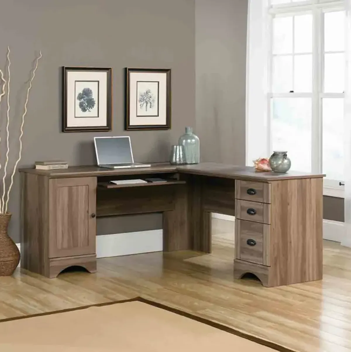 Harbor View Corner Desk - Salt Oak