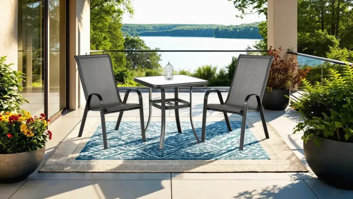 Park Avenue 3pc Bistro Dining Set - Grey