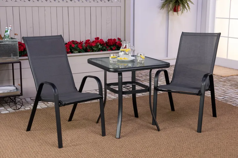 Park Avenue 3pc Bistro Dining Set - Grey