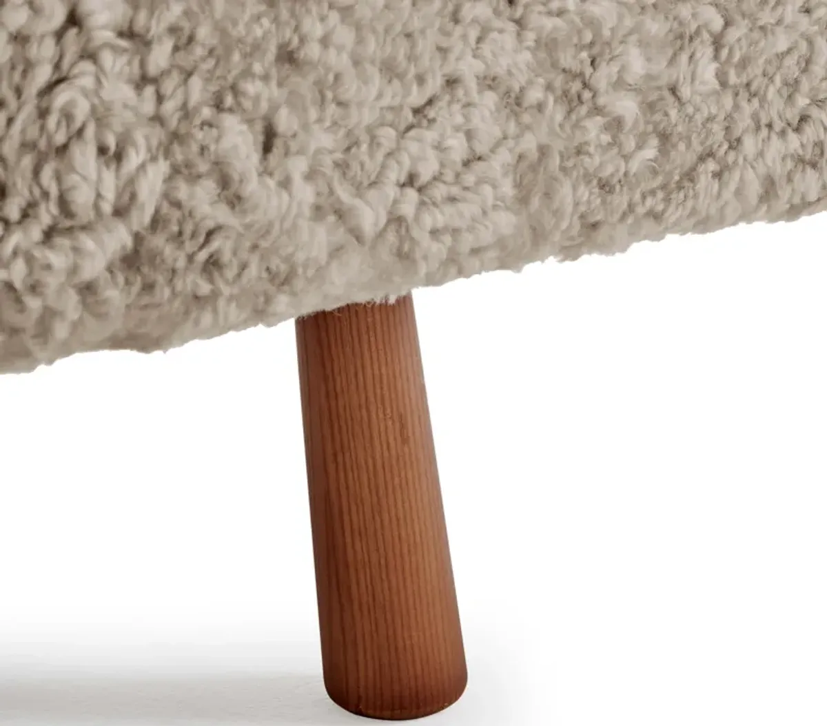 Kiko Modern Sheepskin Upholstered Wood Bench