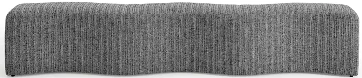 Arya Modern Wavy Ripple Curved Upholstered Bench