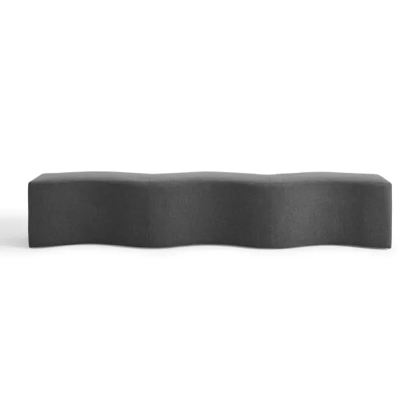Arya Modern Wavy Ripple Curved Upholstered Bench