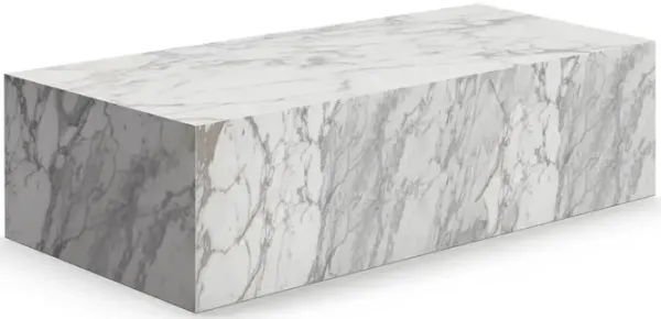 Kaia Marble Plinth Block Large Coffee Table