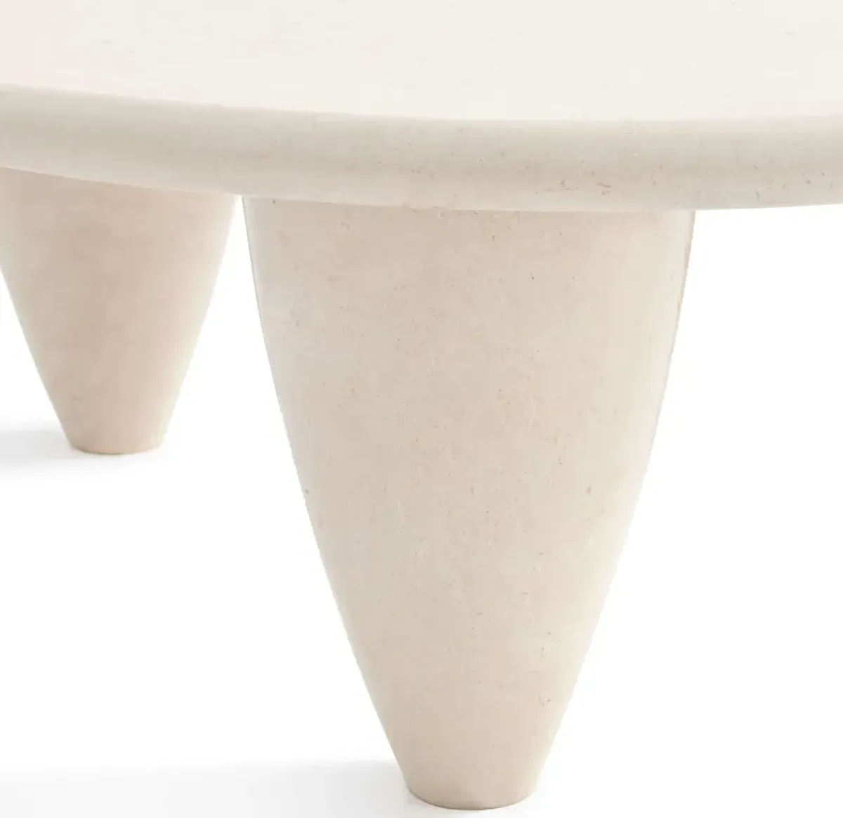 Percy Contemporary Round Stone Coffee Table with Three Legs