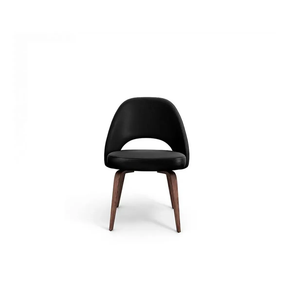 Saarinen Executive Leather Side Chair - Wood Legs