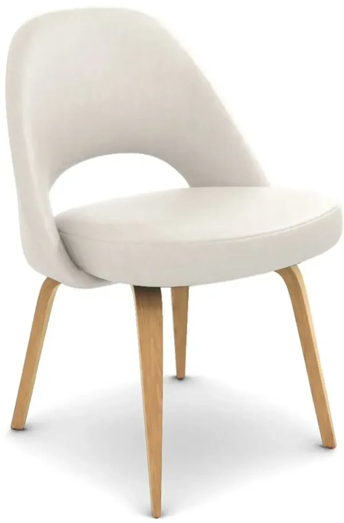 Saarinen Executive Leather Side Chair - Wood Legs