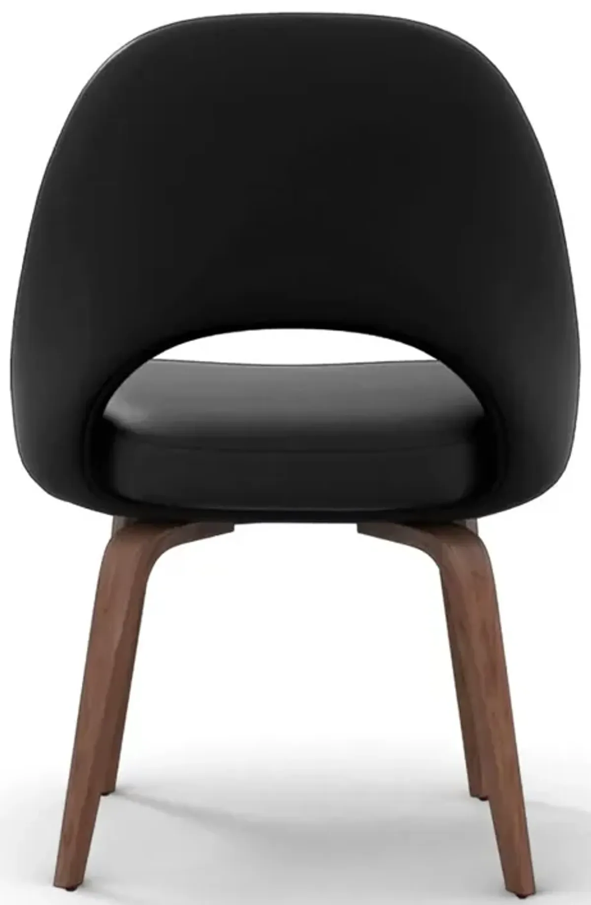 Saarinen Executive Leather Side Chair - Wood Legs
