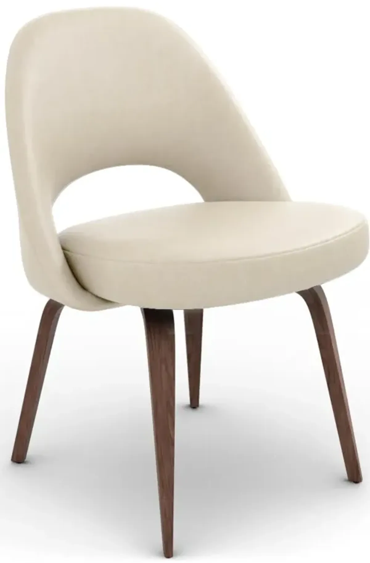 Saarinen Executive Leather Side Chair - Wood Legs