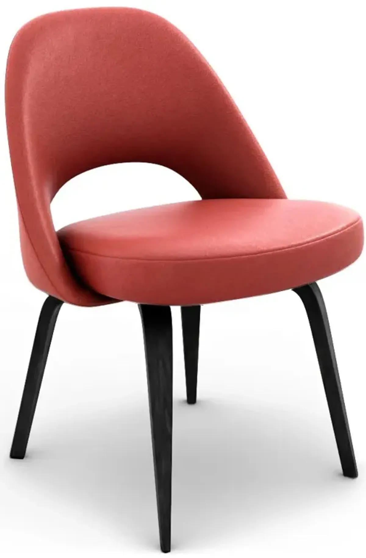 Saarinen Executive Leather Side Chair - Wood Legs