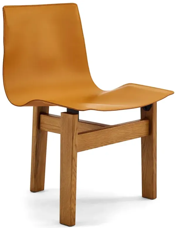 Angelo Mangiarotti Tre 3 Leather and Wood Dining Chair