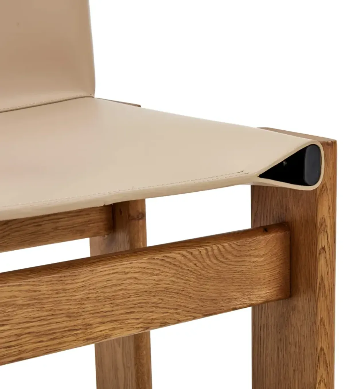 Afra & Tobia Scarpa Leather and Wood Monk Dining Chair