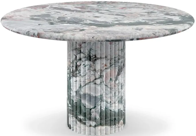 Cava Fluted Round Dining Table - Les Quatre Saisons Marble