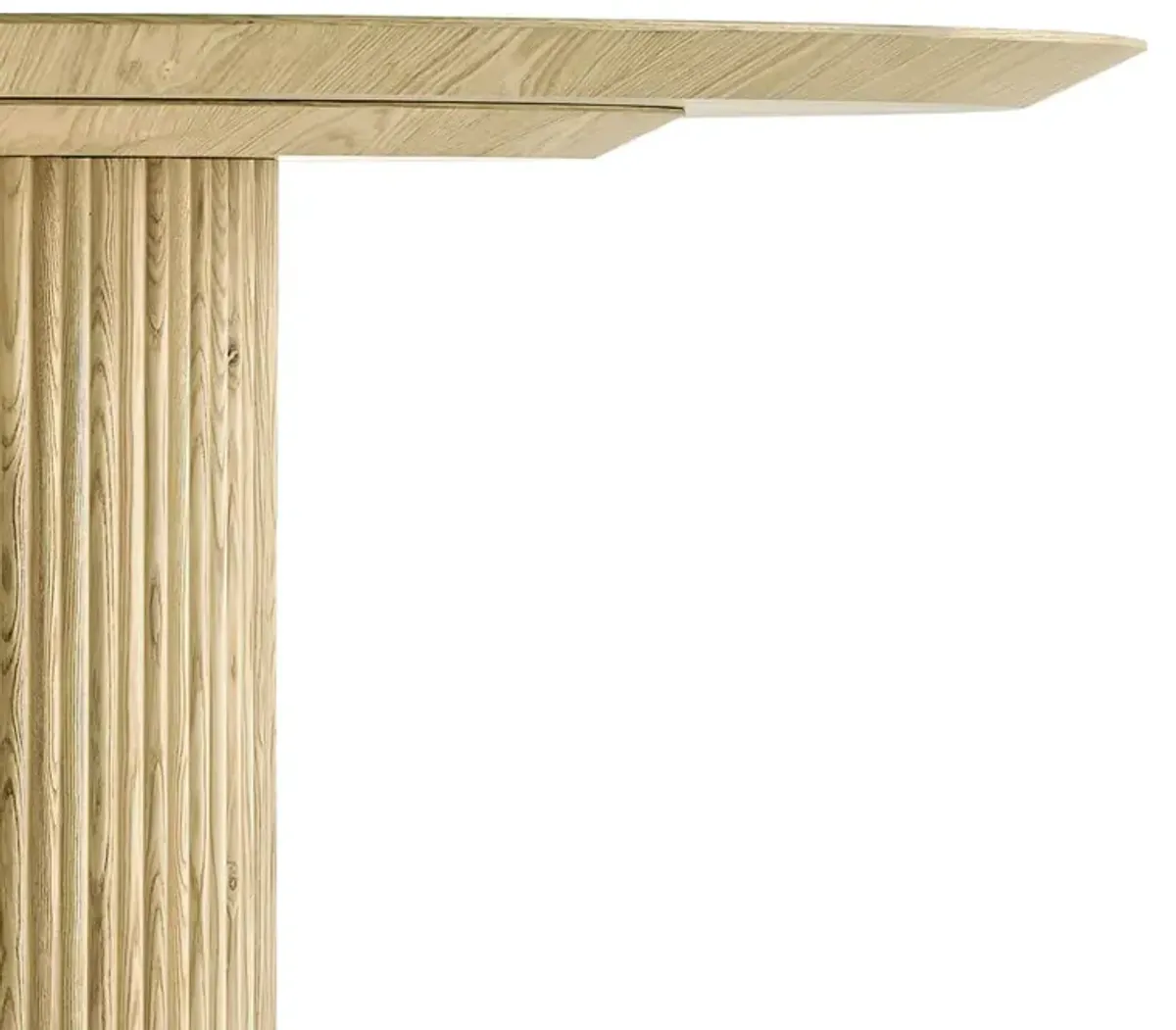 Piper Fluted Blonde Birch Wood Round Dining Table