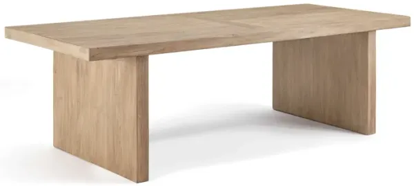 EM Wabi-Sabi Rustic Rectangular Reclaimed Wood Dining Table with Block Legs