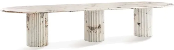 Cava Fluted Large Oval Stone Dining Table 13FT