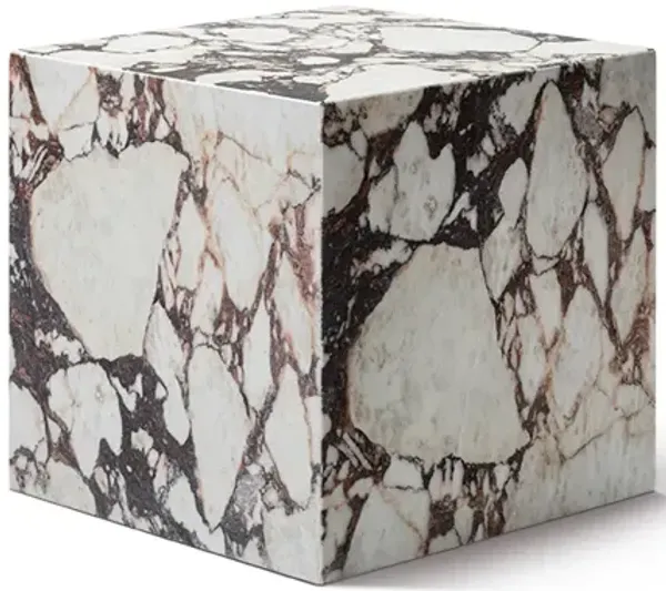 Kaia Marble Plinth Cube Small Side Table