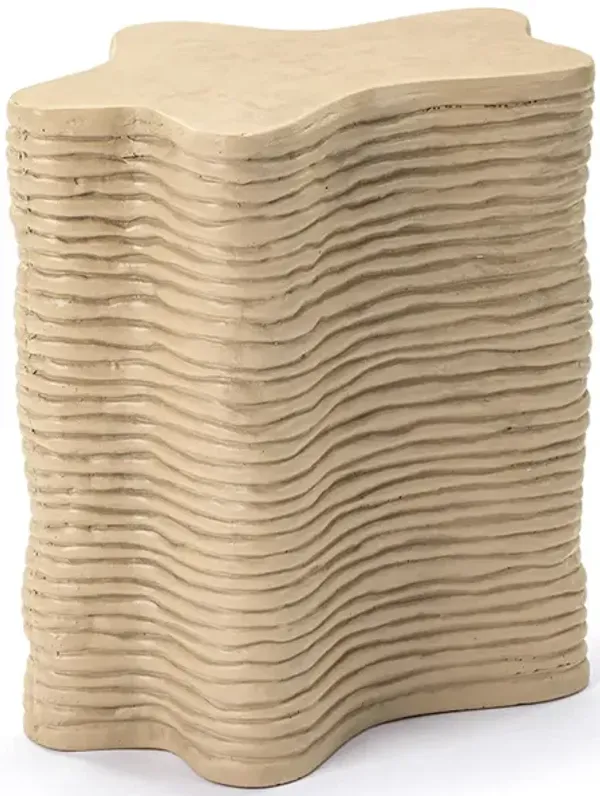 Dani Textured Concrete Wavy Side Table