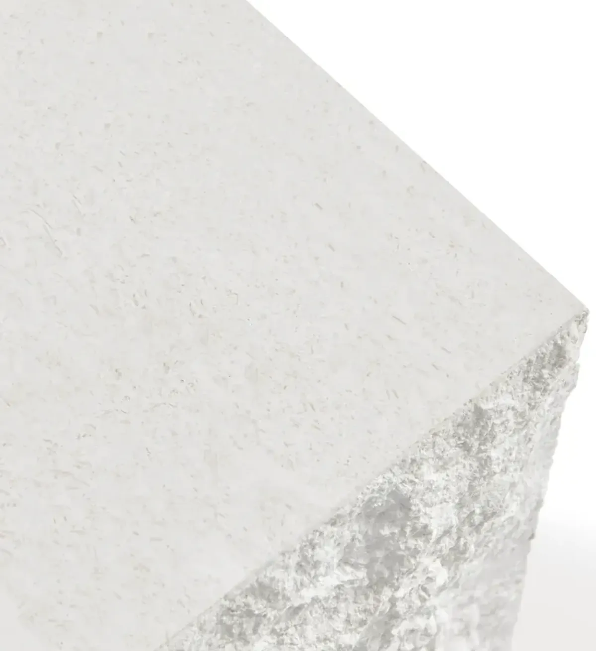 Onda Textured Stone Plinth Cube Side Table & Plinth Block Tall End Table - Moon Light Limestone