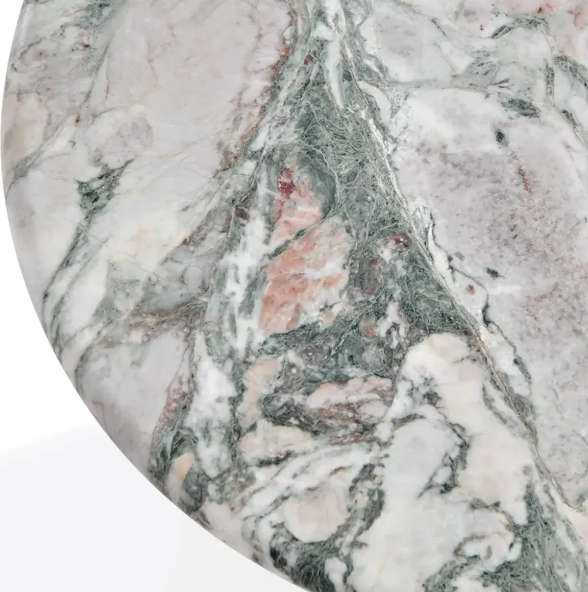 Romi Modern Round Marble Side Table with Crossed Legs