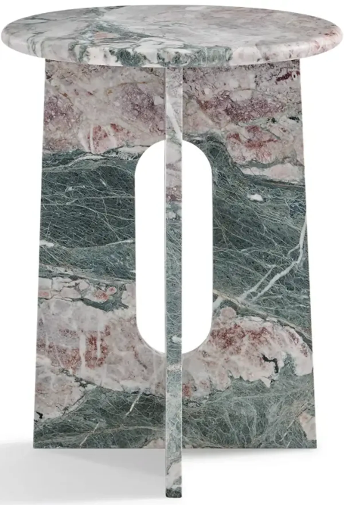 Romi Modern Round Marble Side Table with Crossed Legs