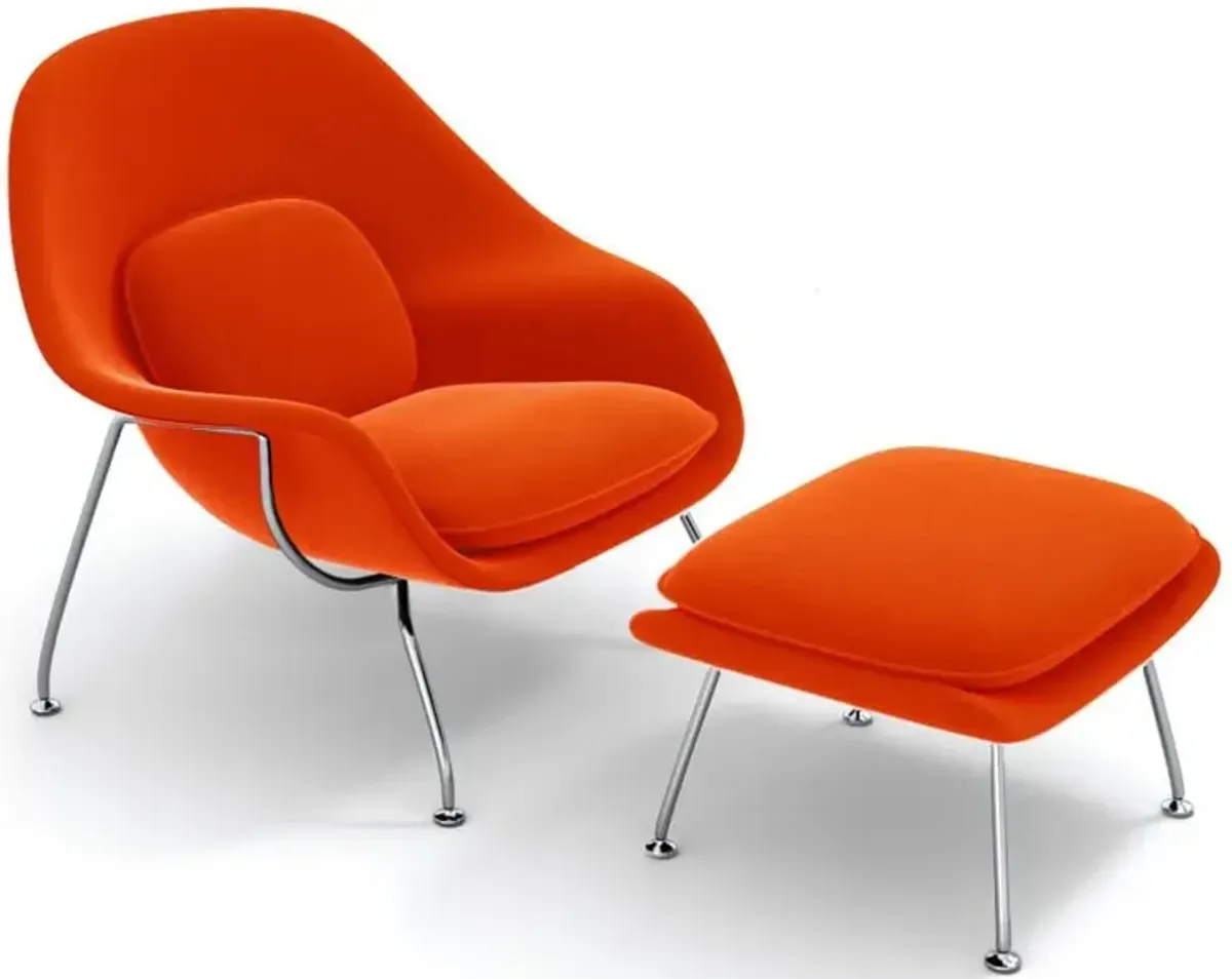 Womb Chair & Ottoman - Chrome Legs