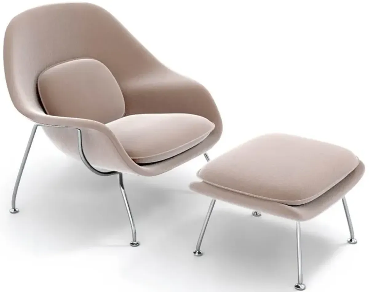 Womb Chair & Ottoman - Chrome Legs
