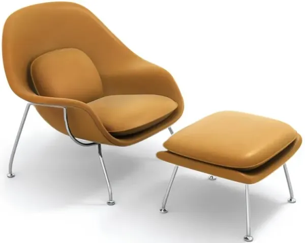 Womb Chair & Ottoman - Chrome Legs