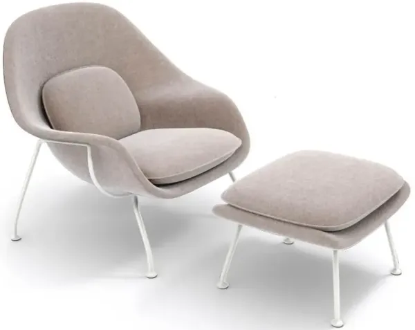 Womb Chair & Ottoman - White Powder-Coated Steel Legs