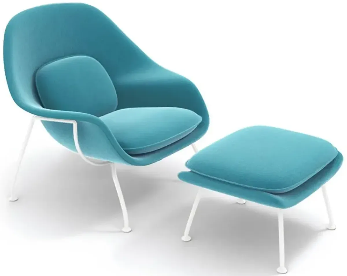 Womb Chair & Ottoman - White Powder-Coated Steel Legs