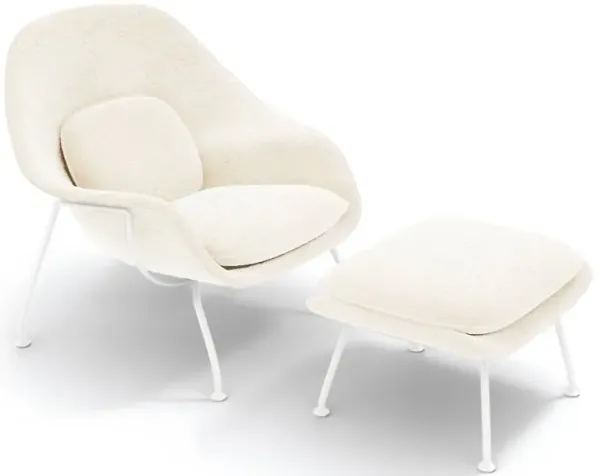 Womb Chair & Ottoman - White Powder-Coated Steel Legs