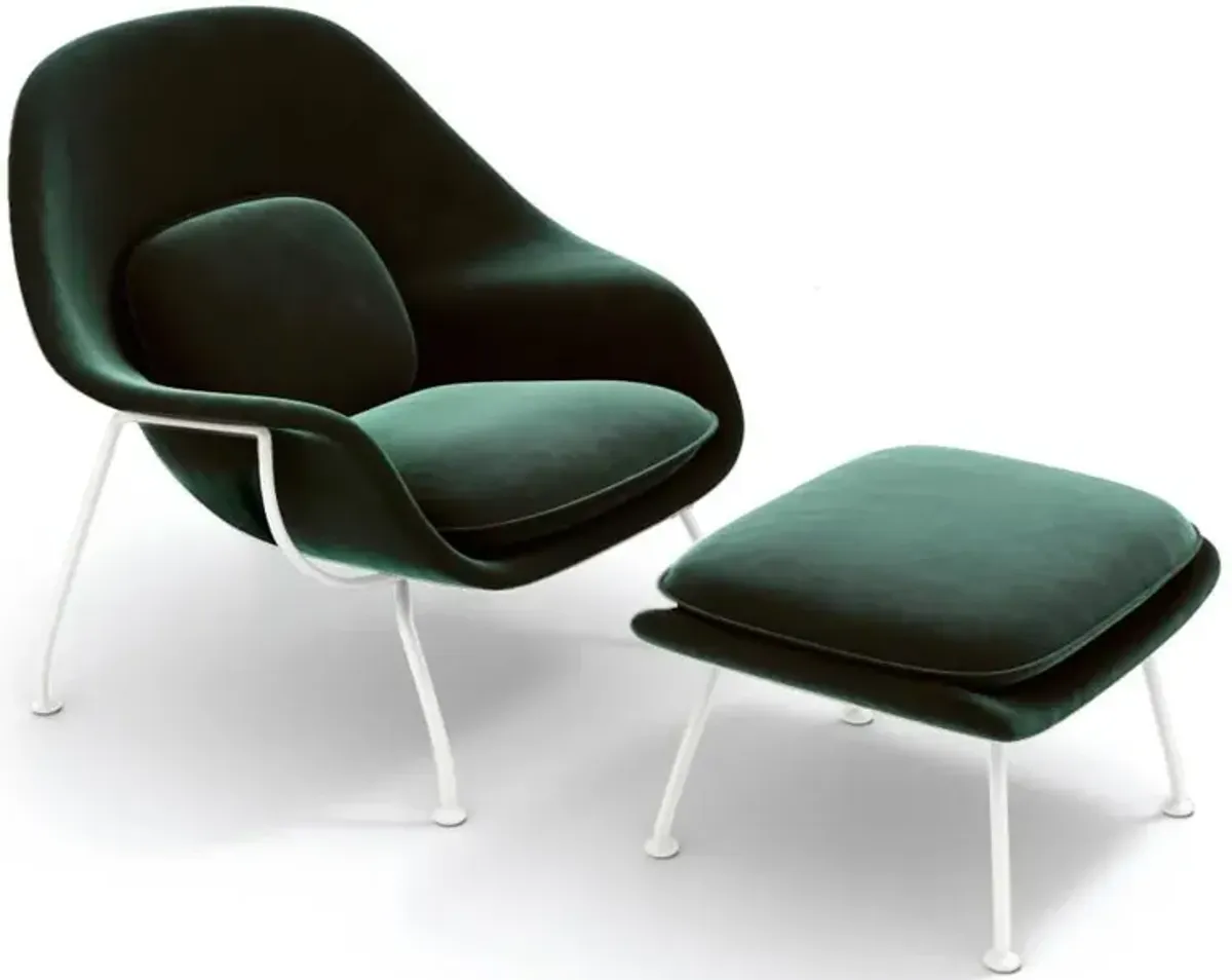 Womb Chair & Ottoman - White Powder-Coated Steel Legs