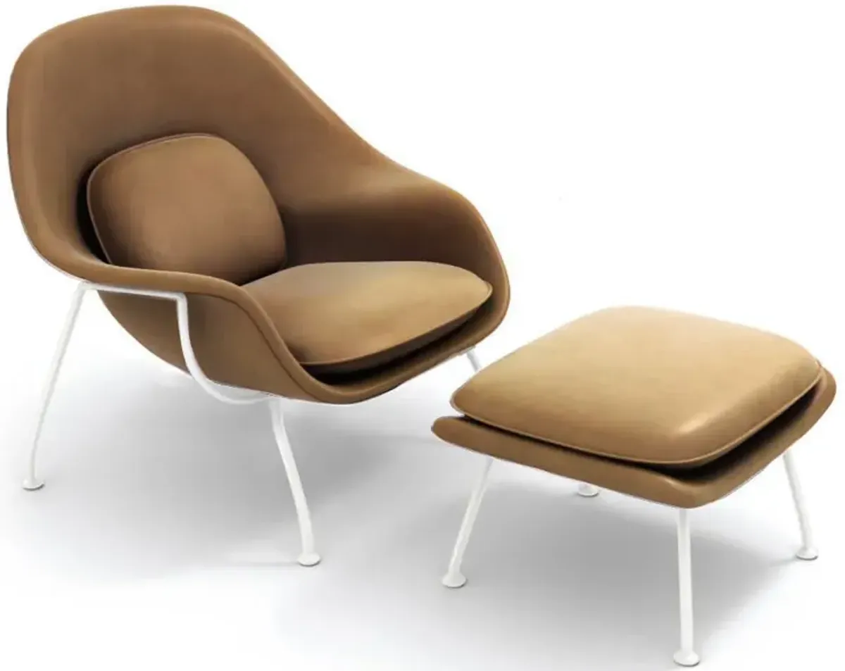 Womb Chair & Ottoman - White Powder-Coated Steel Legs
