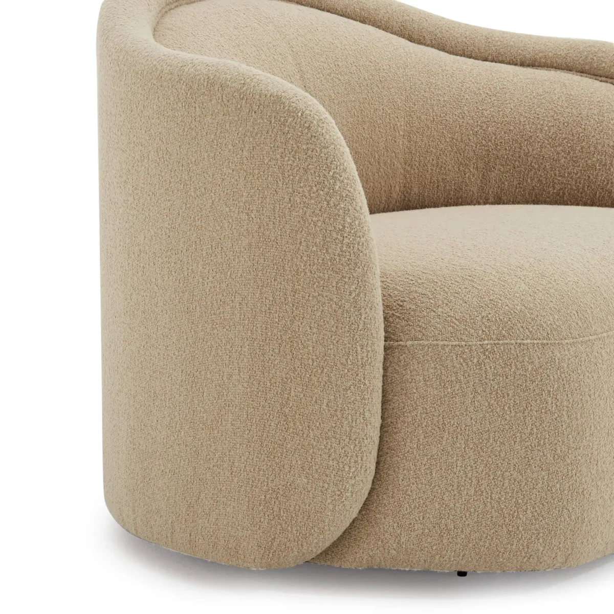 Serene Modern Boucle Upholstered Swivel Armchair