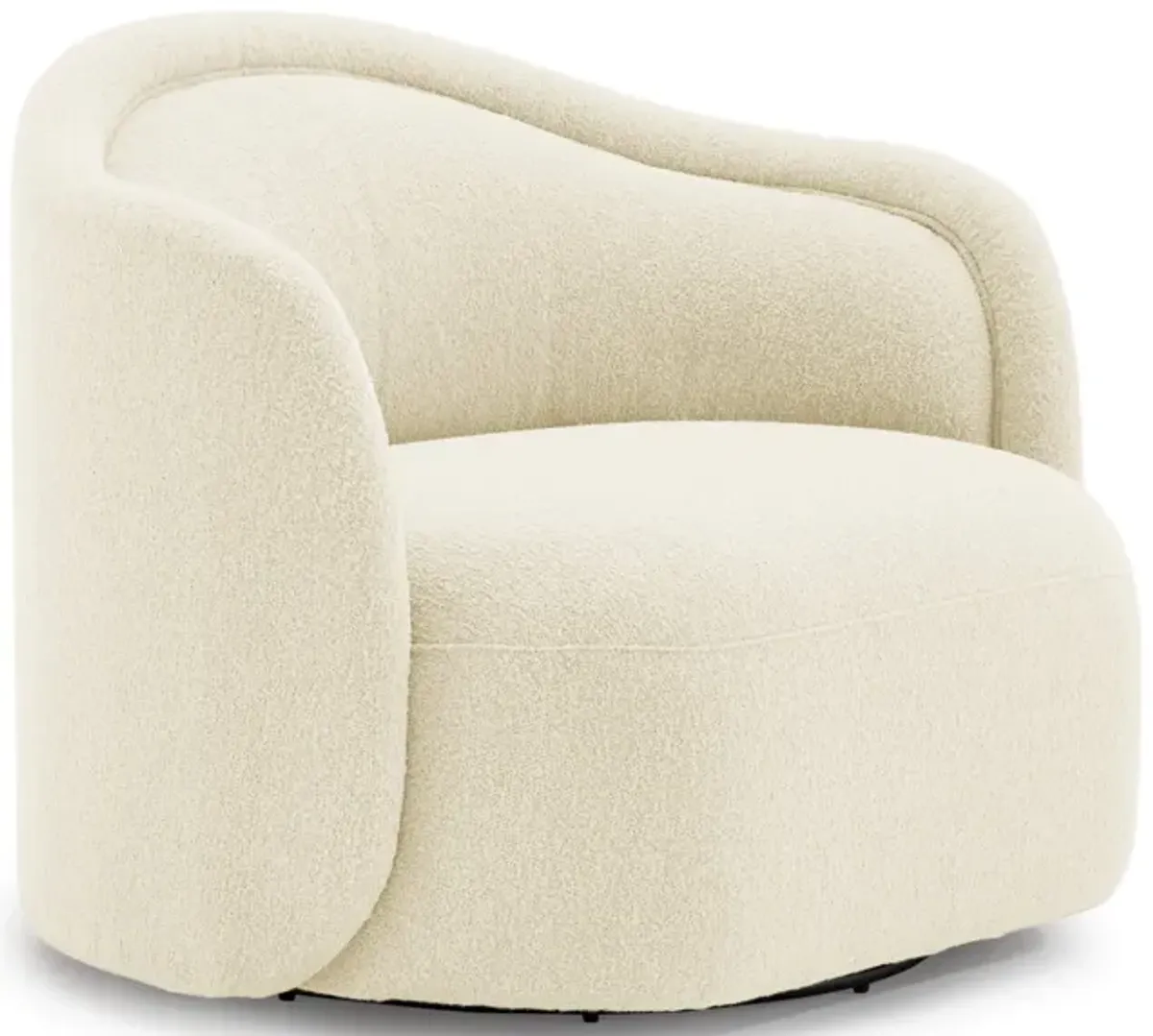 Serene Modern Boucle Upholstered Swivel Armchair