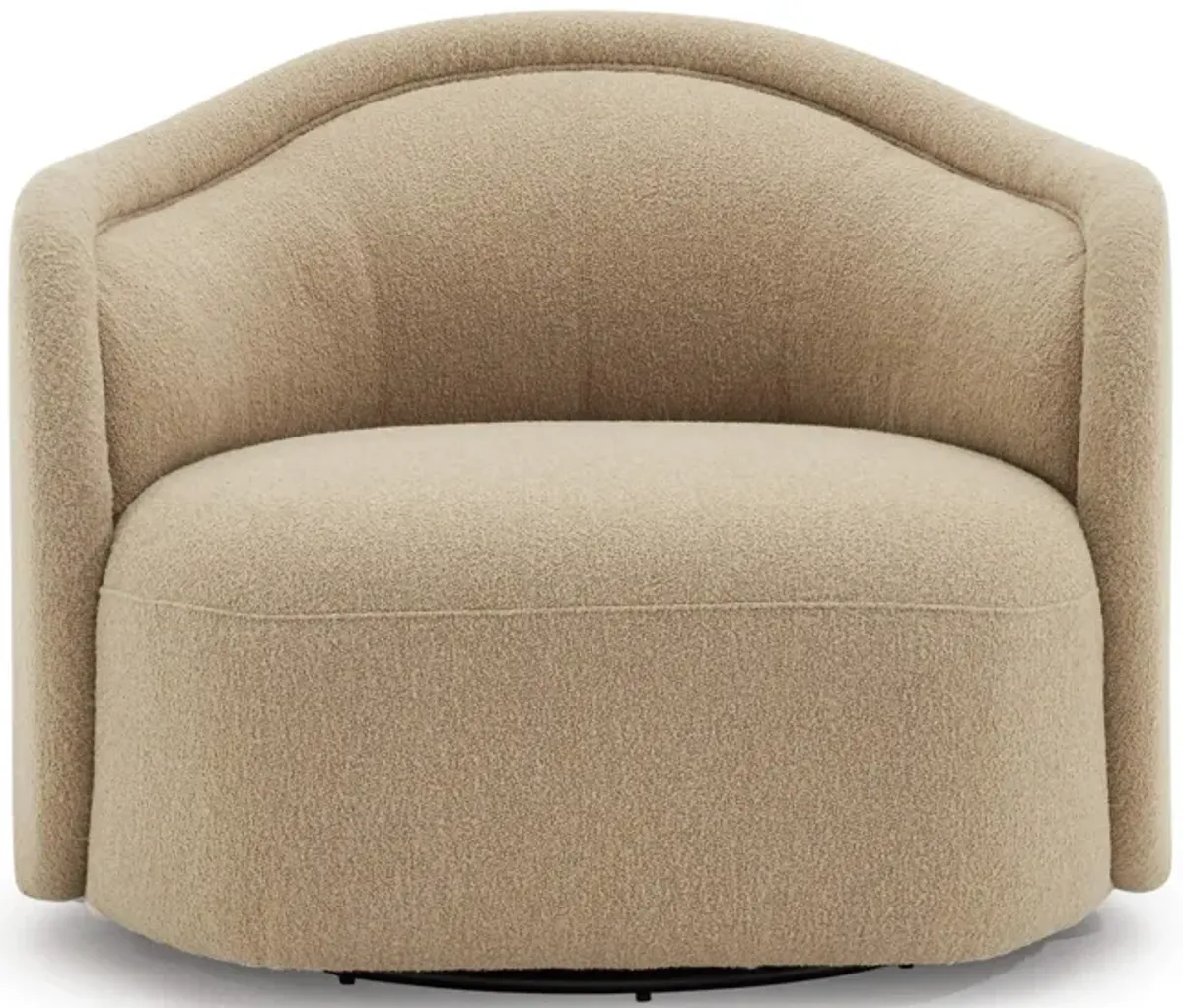 Serene Modern Boucle Upholstered Swivel Armchair