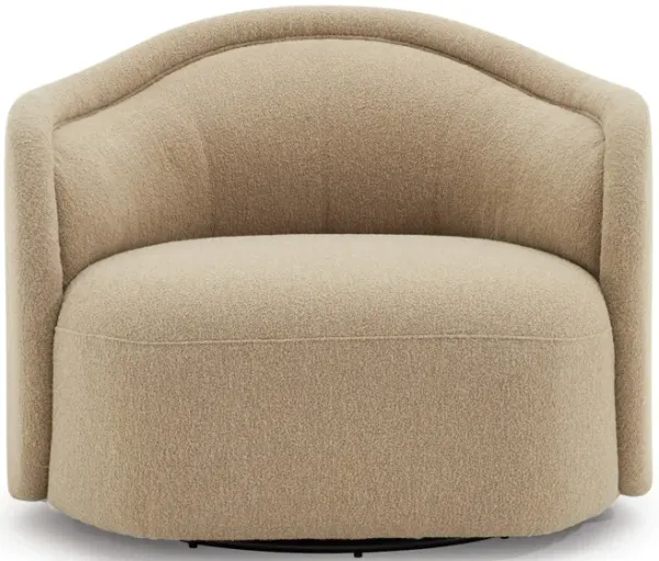 Serene Modern Boucle Upholstered Swivel Armchair